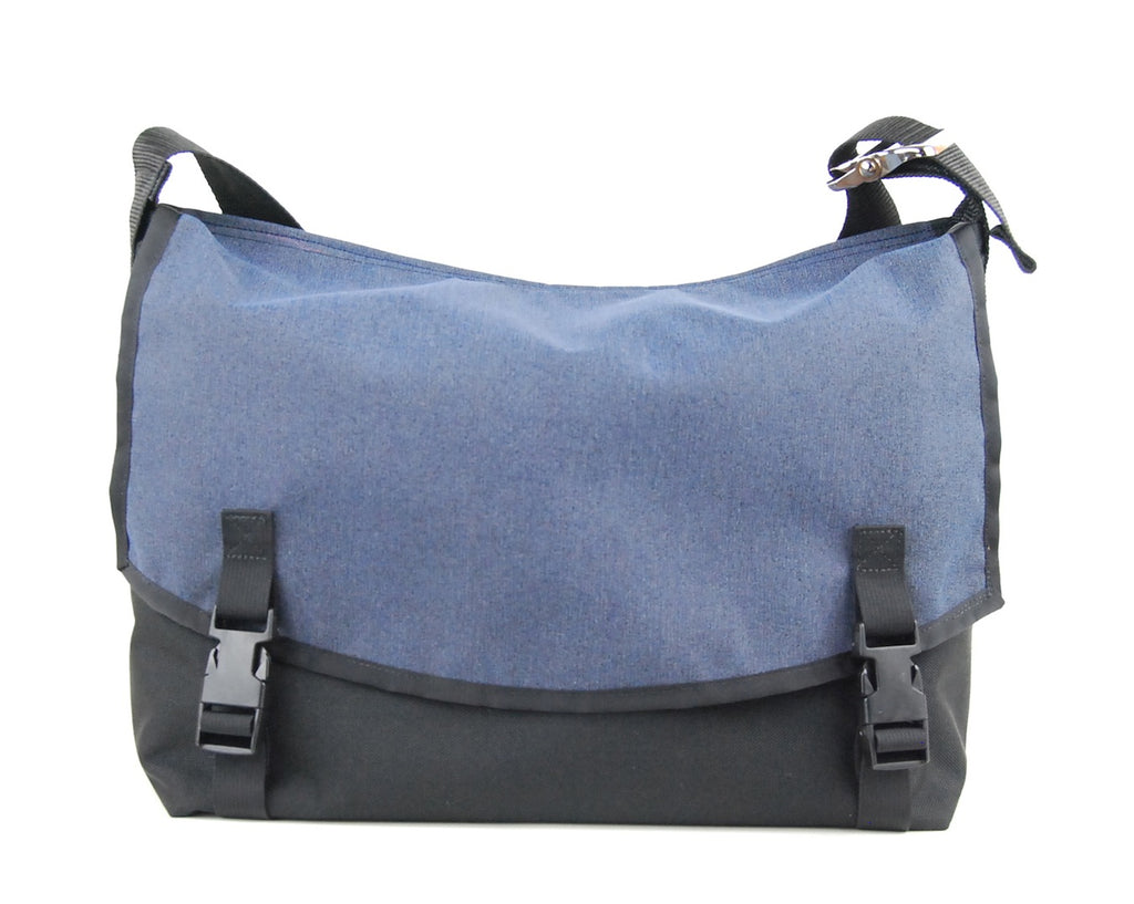 Navy blue/black grained Neo Capsule messenger bag - Leather Goods